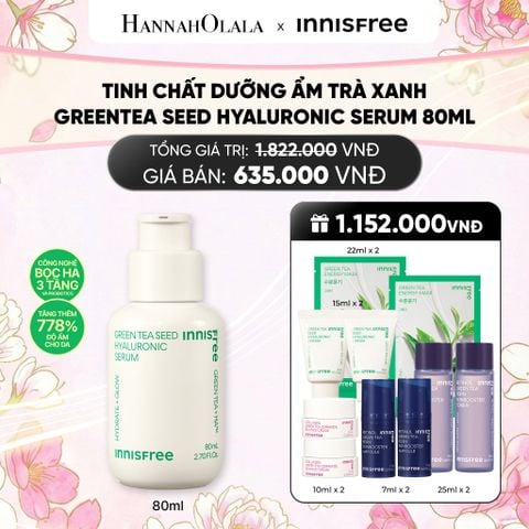  SERUM TRÀ XANH CẤP ẨM SÂU PHỤC HỒI DA, VỚI PROBIOTICS INNISFREE GREEN TEA SEED HYALURONIC SERUM 80ML 