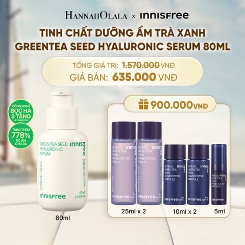 SERUM TRÀ XANH CẤP ẨM SÂU PHỤC HỒI DA VỚI PROBIOTICS INNISFREE GREEN TEA SEED HYALURONIC SERUM 80ML - A1388 