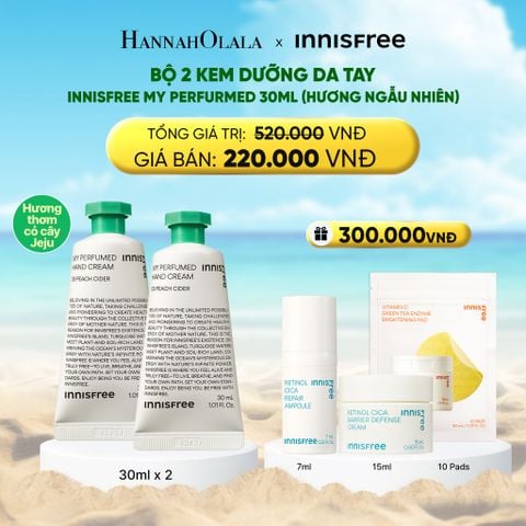  DEAL 9: BỘ 2 KEM DƯỠNG DA TAY INNISFREE MY PERFURMED 30ML (HƯƠNG NGẪU NHIÊN) 