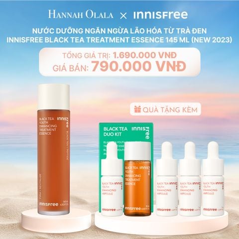  C122_DEAL 21: NƯỚC DƯỠNG NGĂN NGỪA LÃO HÓA TỪ TRÀ ĐEN INNISFREE BLACK TEA TREATMENT ESSENCE 145 ML 