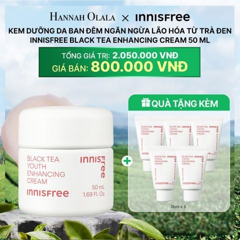  DEAL 17: KEM DƯỠNG DA BAN ĐÊM NGĂN NGỪA LÃO HÓA TỪ TRÀ ĐEN INNISFREE BLACK TEA ENHANCING CREAM 50 ML 