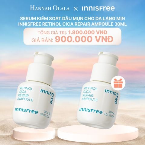  C115_DEAL 15: [MUA 1 TẶNG 1] SERUM KIỂM SOÁT DẦU MỤN CHO DA LÁNG MỊN INNISFREE RETINOL CICA REPAIR AMPOULE 30ML 