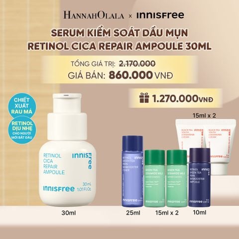  SERUM KIỂM SOÁT DẦU MỤN CHO DA LÁNG MỊN INNISFREE RETINOL CICA REPAIR AMPOULE 30ML - A540 
