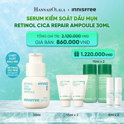  SERUM KIỂM SOÁT DẦU MỤN CHO DA LÁNG MỊN INNISFREE RETINOL CICA REPAIR AMPOULE 30ML_K217 