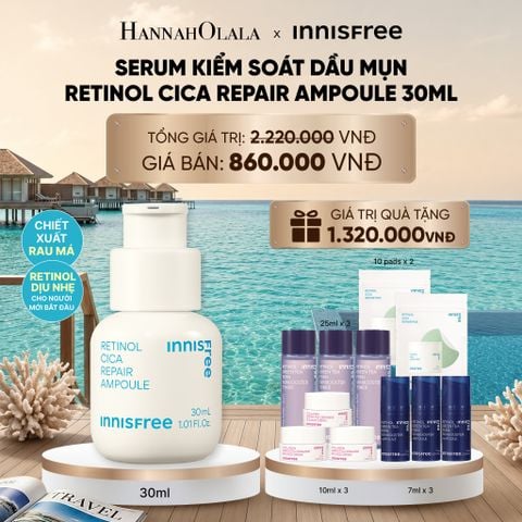  SERUM KIỂM SOÁT DẦU MỤN CHO DA LÁNG MỊN INNISFREE RETINOL CICA REPAIR AMPOULE 30ML_ D1448 