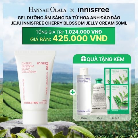  DEAL 14: GEL DƯỠNG ẨM SÁNG DA TỪ HOA ANH ĐÀO ĐẢO JEJU INNISFREE CHERRY BLOSSOM JELLY CREAM 50ML 