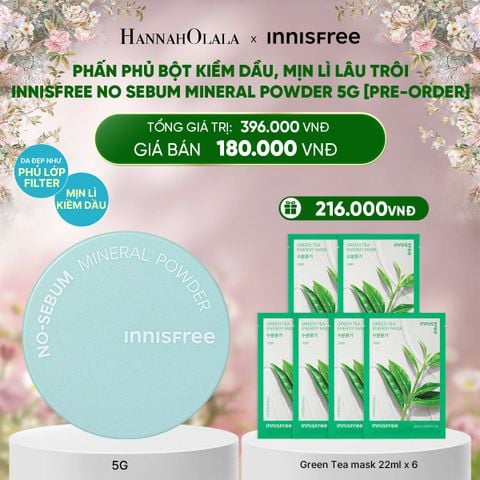  DEAL 16: [PRE-ORDER] PHẤN PHỦ BỘT KIỀM DẦU, MỊN LÌ LÂU TRÔI INNISFREE NO SEBUM MINERAL POWDER 5G (GIAO HÀNG TỪ NGÀY 15.03) 
