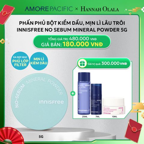  D97_DEAL 16: PHẤN PHỦ BỘT KIỀM DẦU, MỊN LÌ LÂU TRÔI INNISFREE NO SEBUM MINERAL POWDER 5G (MẪU NGẪU NHIÊN) 