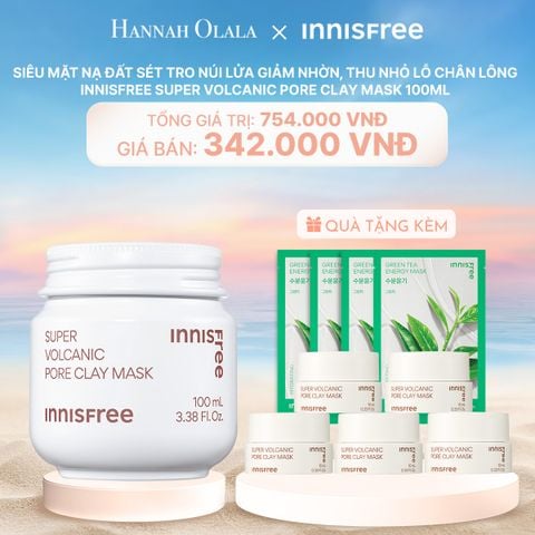  DEAL 13RE: SIÊU MẶT NẠ ĐẤT SÉT TRO NÚI LỬA GIẢM NHỜN, THU NHỎ LỖ CHÂN LÔNG INNISFREE SUPER VOLCANIC PORE CLAY MASK 100ML 