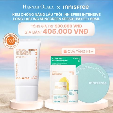  C130_DEAL 29: KEM CHỐNG NẮNG LÂU TRÔI INNISFREE INTENSIVE LONG LASTING SUNSCREEN SPF50+ PA++++ 60ML 