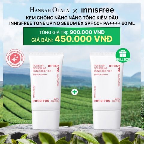  DEAL 1: KEM CHỐNG NẮNG NÂNG TÔNG KIỀM DẦU INNISFREE TONE UP NO SEBUM EX SPF 50+ PA++++ 60ML 
