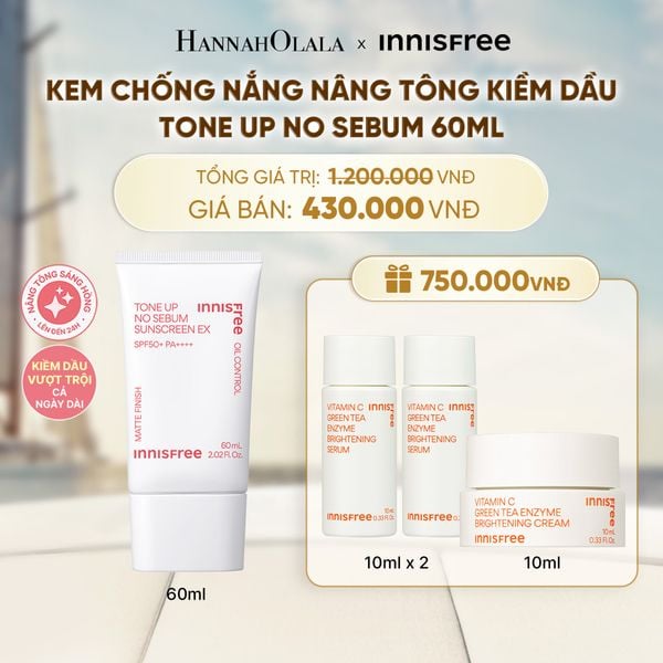  KEM CHỐNG NẮNG NÂNG TÔNG KIỀM DẦU INNISFREE TONE UP NO SEBUM 60ML - A615 