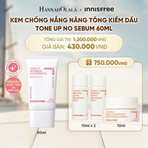  KEM CHỐNG NẮNG NÂNG TÔNG KIỀM DẦU INNISFREE TONE UP NO SEBUM 60ML - A615 