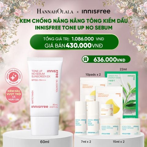  DEAL 11: KEM CHỐNG NẮNG NÂNG TÔNG KIỀM DẦU INNISFREE TONE UP NO SEBUM 60ML 