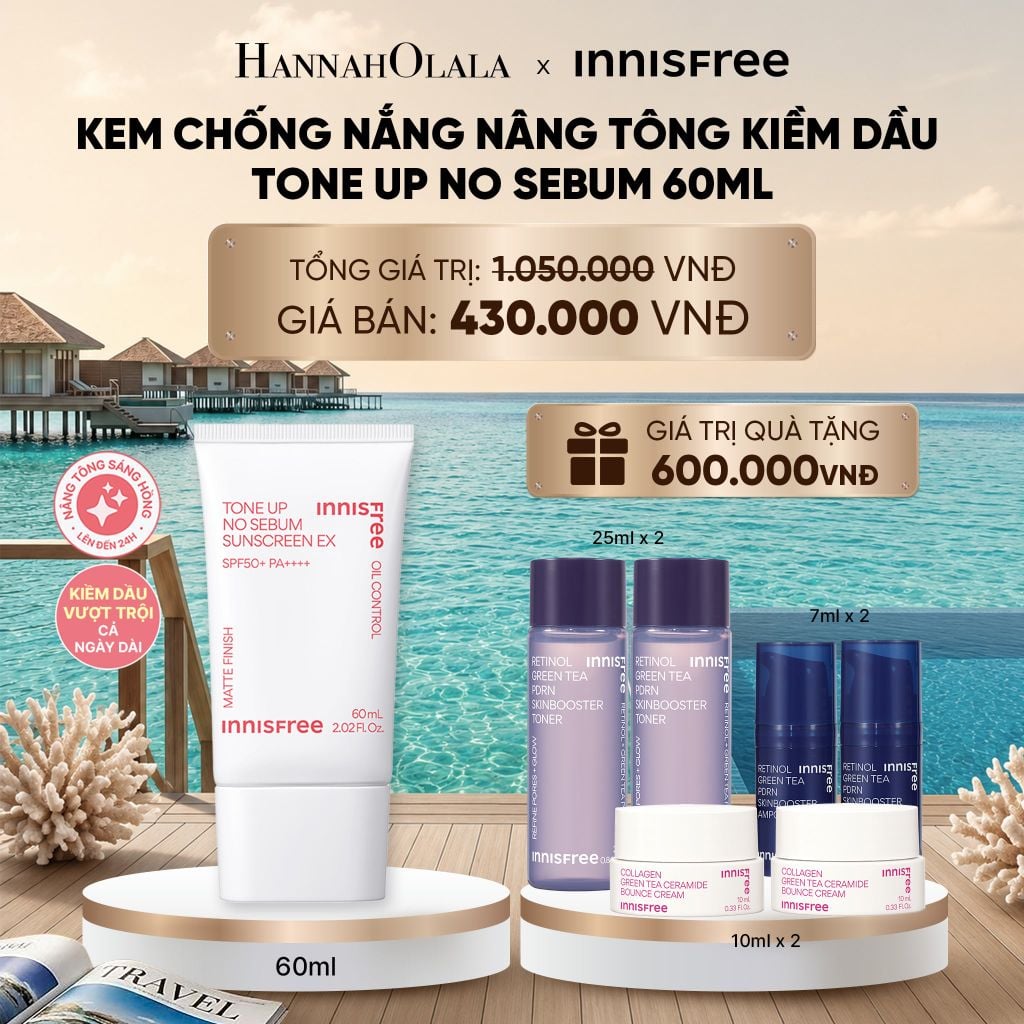  KEM CHỐNG NẮNG NÂNG TÔNG KIỀM DẦU INNISFREE TONE UP NO SEBUM 60ML_ D1809 