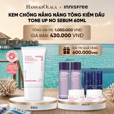  KEM CHỐNG NẮNG NÂNG TÔNG KIỀM DẦU INNISFREE TONE UP NO SEBUM 60ML_ D1809 