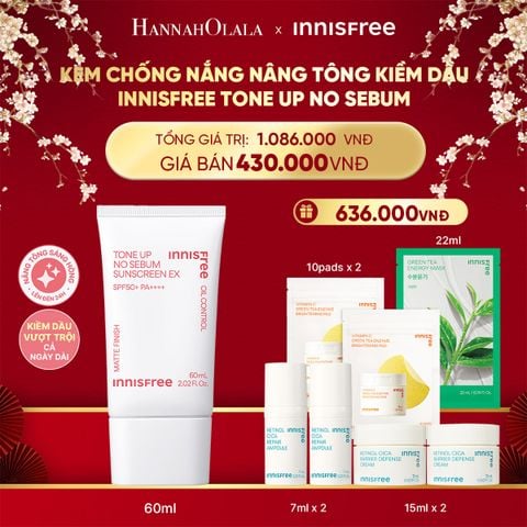  DEAL 11: KEM CHỐNG NẮNG NÂNG TÔNG KIỀM DẦU INNISFREE TONE UP NO SEBUM 60ML 