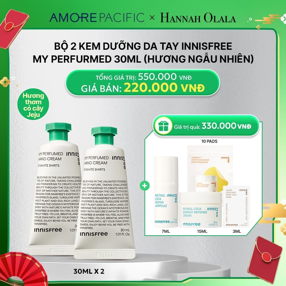  D105_DEAL 9: BỘ 2 KEM DƯỠNG DA TAY INNISFREE MY PERFURMED 30ML (HƯƠNG NGẪU NHIÊN) 