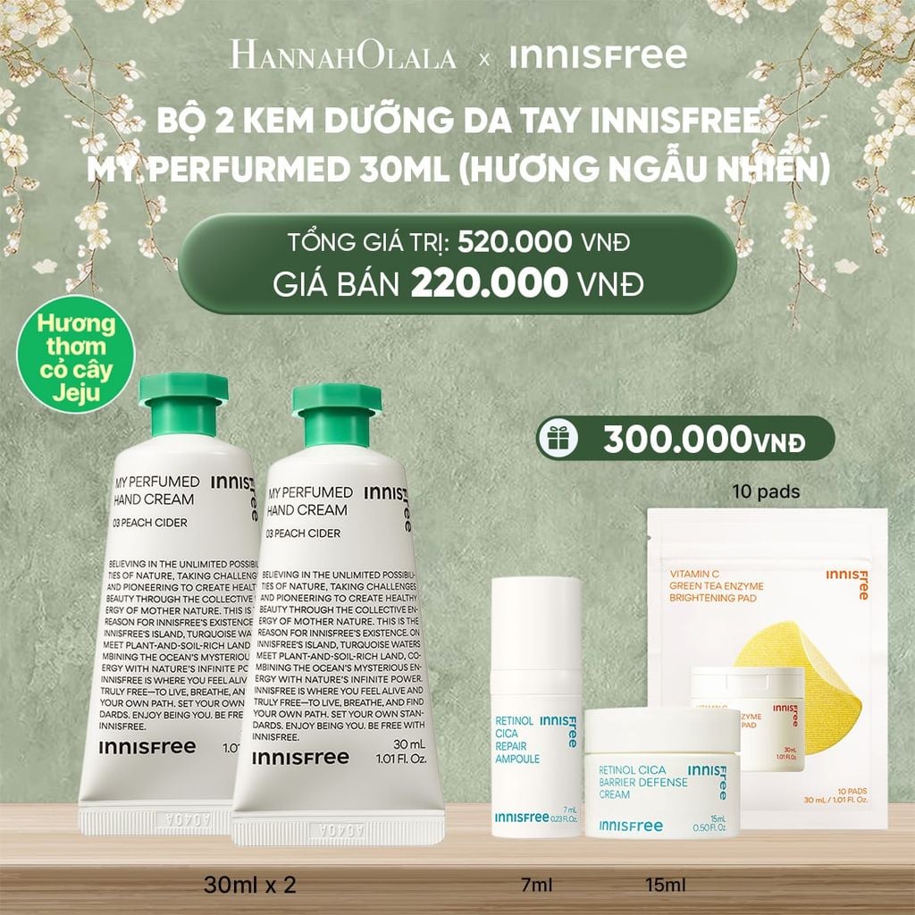 DEAL 9: BỘ 2 KEM DƯỠNG DA TAY INNISFREE MY PERFURMED 30ML (HƯƠNG NGẪU NHIÊN) 