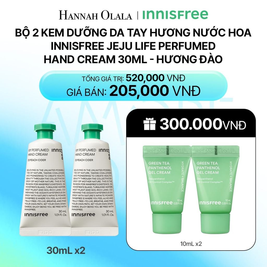  DEAL 11: BỘ 2 KEM DƯỠNG DA TAY HƯƠNG NƯỚC HOA INNISFREE JEJU LIFE PERFUMED HAND CREAM 30ML - HƯƠNG ĐÀO_ A107 