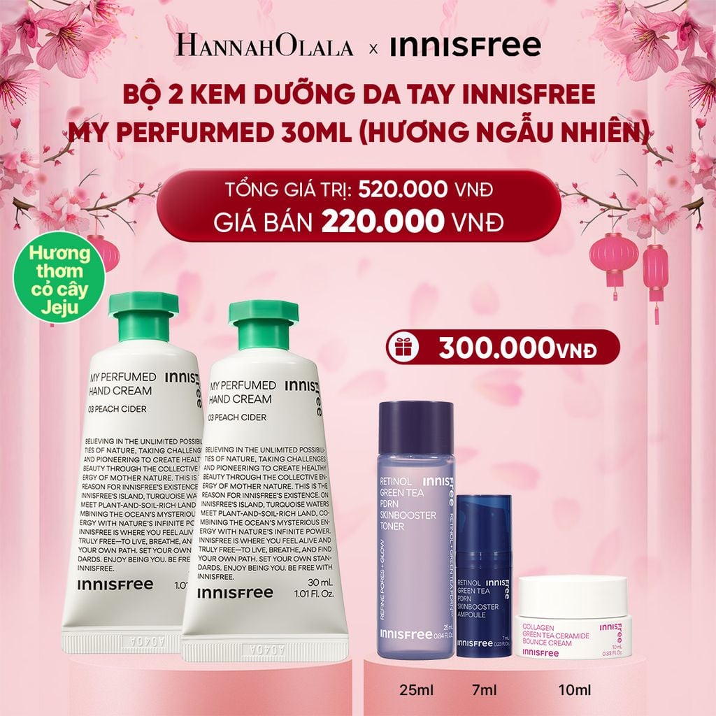  DEAL 8: BỘ 2 KEM DƯỠNG DA TAY INNISFREE MY PERFURMED 30ML (HƯƠNG NGẪU NHIÊN) 
