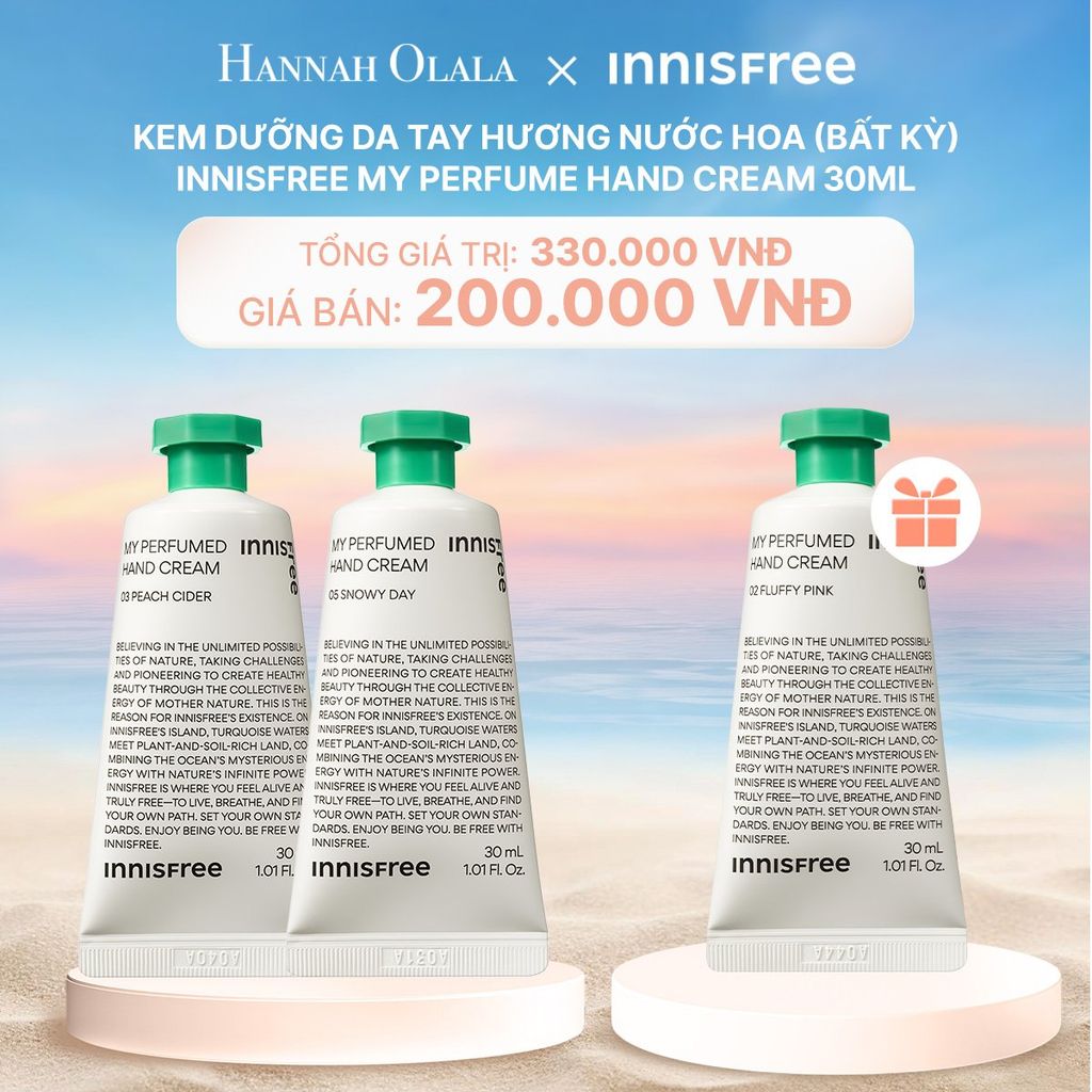  C126_DEAL 25: BỘ 02 KEM DƯỠNG DA TAY HƯƠNG NƯỚC HOA (BẤT KỲ) INNISFREE MY PERFUME HAND CREAM 30ML 