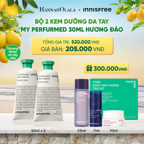  BỘ 2 KEM DƯỠNG DA TAY HƯƠNG NƯỚC HOA INNISFREE JEJU LIFE PERFUMED HAND CREAM 30ML - HƯƠNG ĐÀO 