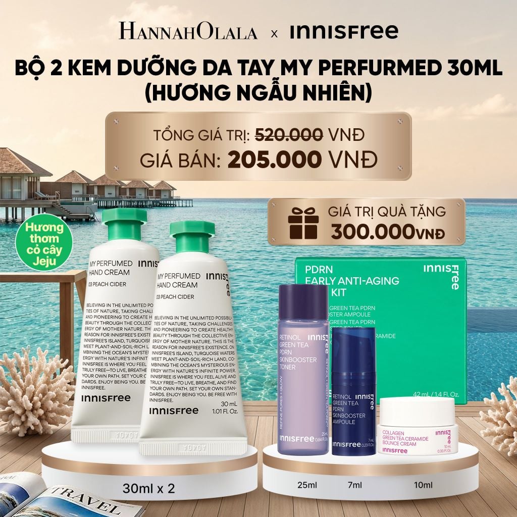  BỘ 2 KEM DƯỠNG DA TAY HƯƠNG NƯỚC HOA INNISFREE JEJU LIFE PERFUMED HAND CREAM 30ML - HƯƠNG ĐÀO_ D1530 