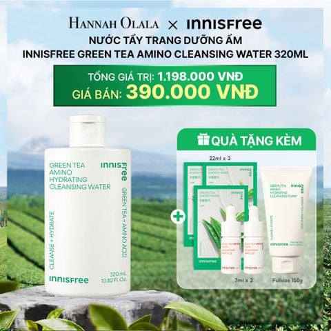  DEAL 12: NƯỚC TẨY TRANG DƯỠNG ẨM INNISFREE GREEN TEA AMINO CLEANSING WATER 320ML 