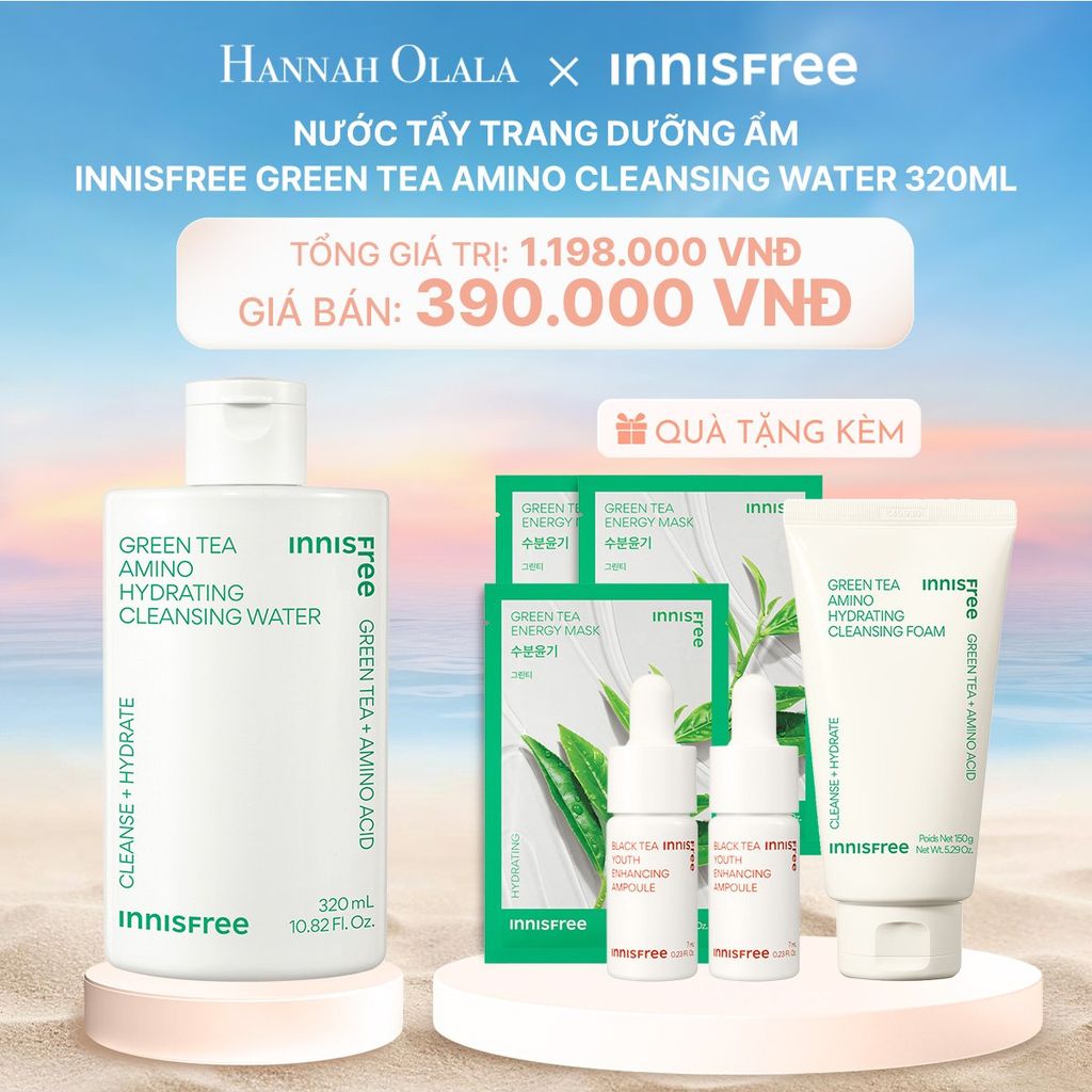  C121_DEAL 20: NƯỚC TẨY TRANG DƯỠNG ẨM INNISFREE GREEN TEA AMINO CLEANSING WATER 320ML 