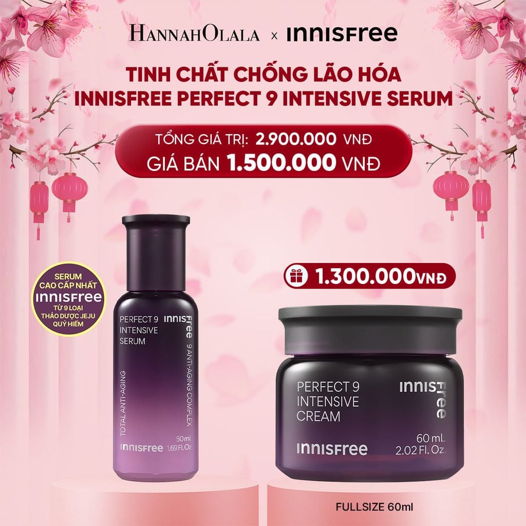  DEAL 7: TINH CHẤT NGĂN NGỪA LÃO HÓA INNISFREE PERFECT 9 INTENSIVE SERUM 50 ML 