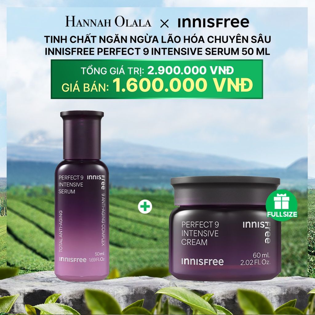  DEAL 6: TINH CHẤT NGĂN NGỪA LÃO HÓA CHUYÊN SÂU INNISFREE PERFECT 9 INTENSIVE SERUM 50 ML 