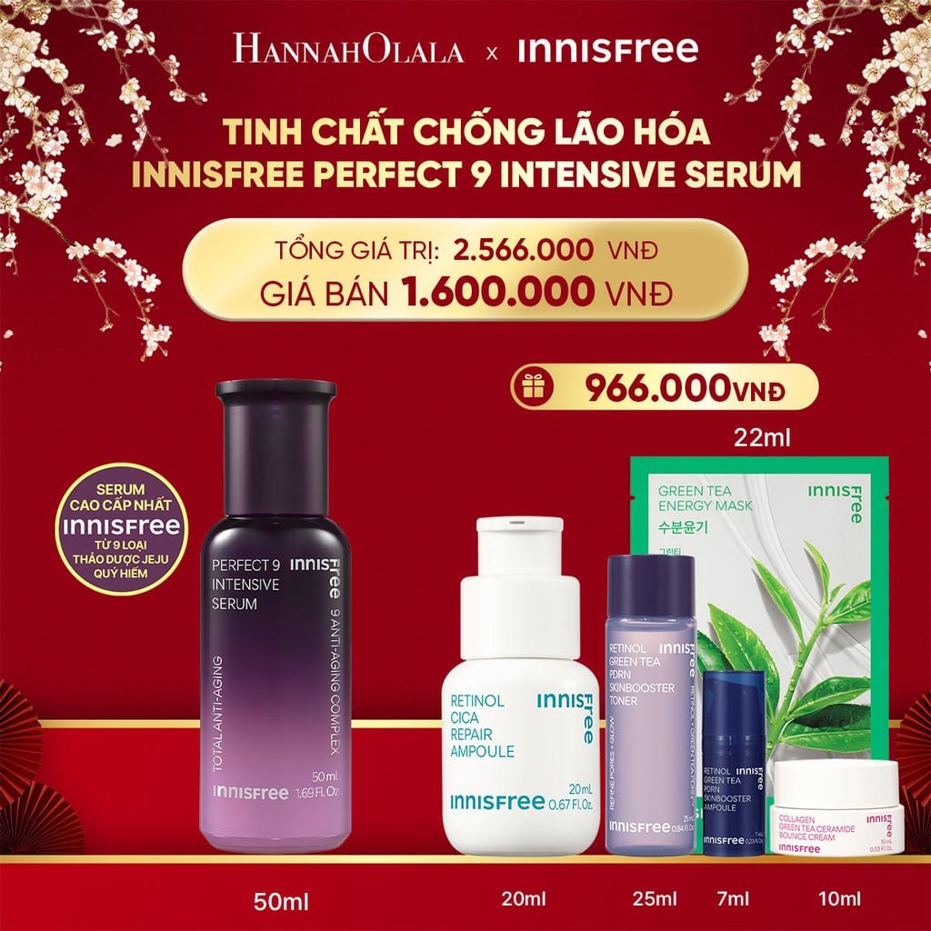  DEAL 7: TINH CHẤT NGĂN NGỪA LÃO HÓA INNISFREE PERFECT 9 INTENSIVE SERUM 50 ML 