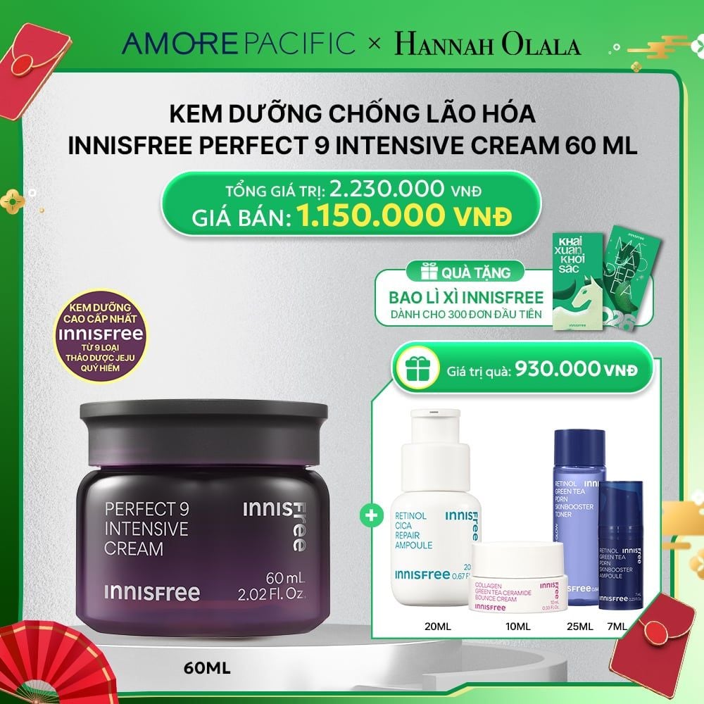 D104_DEAL 8: KEM DƯỠNG CHỐNG LÃO HÓA INNISFREE PERFECT 9 INTENSIVE CREAM 60 ML 