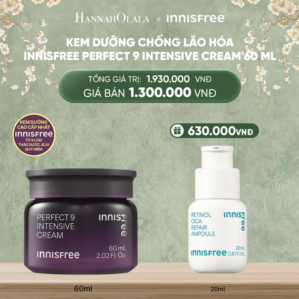  DEAL 8: KEM DƯỠNG CHỐNG LÃO HÓA INNISFREE PERFECT 9 INTENSIVE CREAM 60 ML 