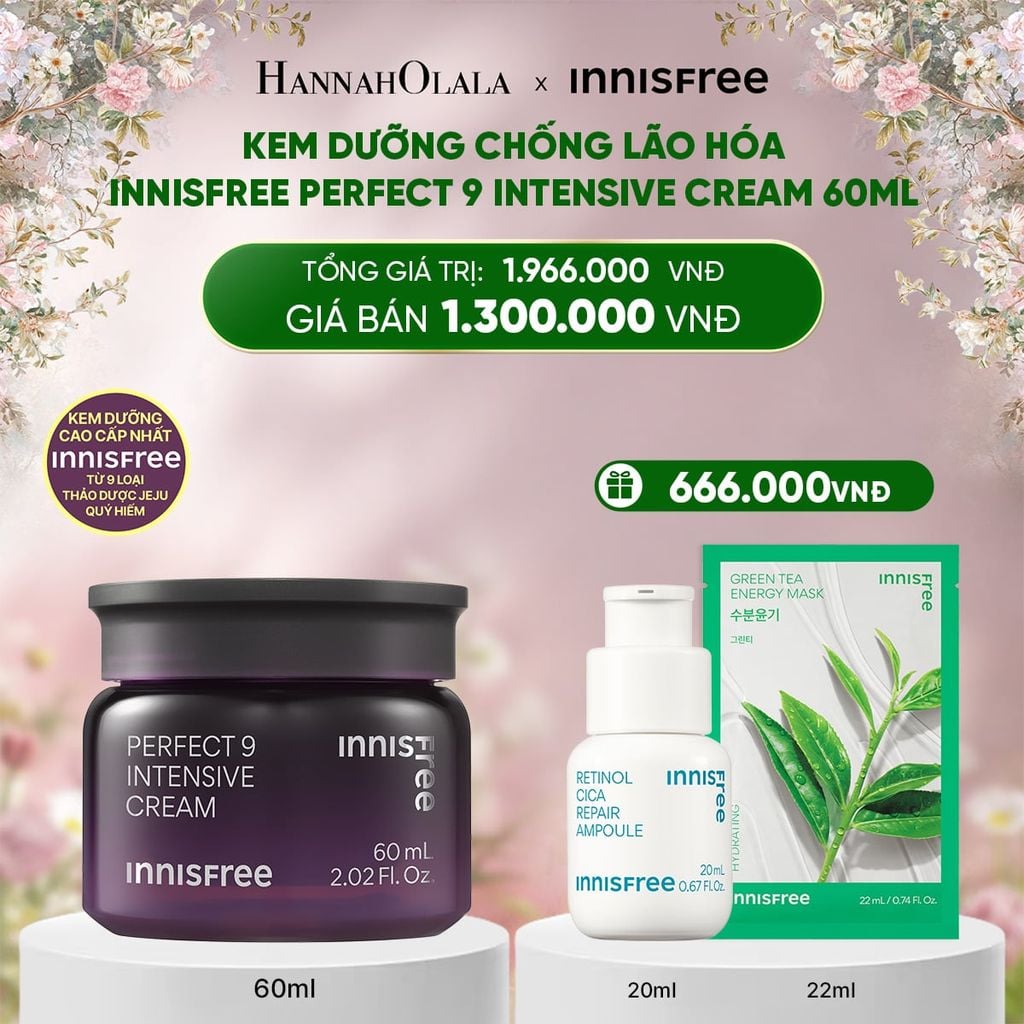  DEAL 8: KEM DƯỠNG CHỐNG LÃO HÓA INNISFREE PERFECT 9 INTENSIVE CREAM 60 ML 