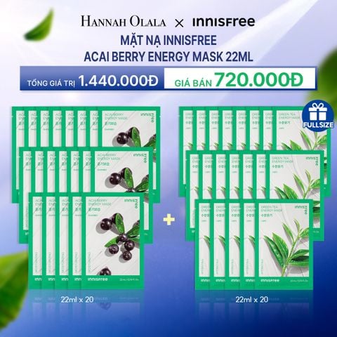 M76_DEAL 6: 20 MẶT NẠ INNISFREE ACAI BERRY ENERGY MASK 22ML 