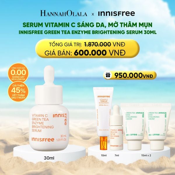  DEAL 4: [FLASH DEAL] SERUM VITAMIN C SÁNG DA, MỜ THÂM MỤN INNISFREE GREEN TEA ENZYME BRIGHTENING SERUM 30ML 