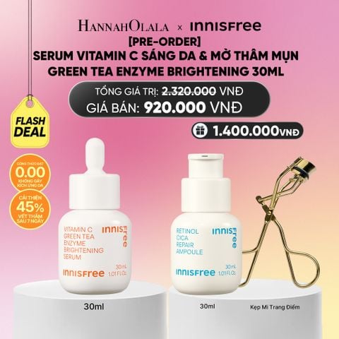  SERUM VITAMIN C SÁNG DA, MỜ THÂM MỤN INNISFREE GREEN TEA ENZYME BRIGHTENING SERUM 30ML_A1408 