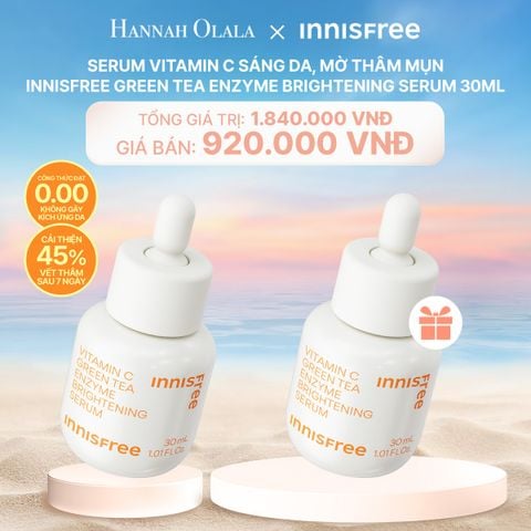  C132_DEAL 4: SERUM VITAMIN C SÁNG DA, MỜ THÂM MỤN INNISFREE GREEN TEA ENZYME BRIGHTENING SERUM 30ML 