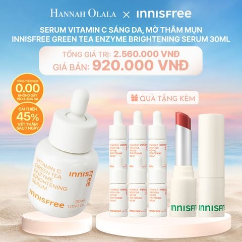  C133_DEAL 5: SERUM VITAMIN C SÁNG DA, MỜ THÂM MỤN INNISFREE GREEN TEA ENZYME BRIGHTENING SERUM 30ML 