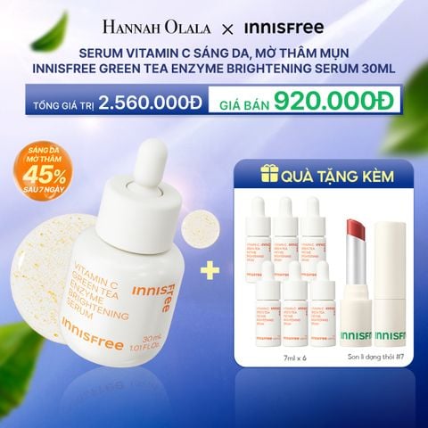  M72_DEAL 2: SERUM VITAMIN C SÁNG DA, MỜ THÂM MỤN INNISFREE GREEN TEA ENZYME BRIGHTENING SERUM 30ML 