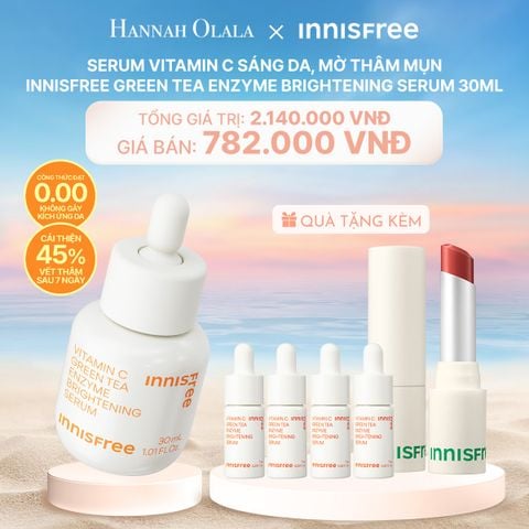  C134_DEAL 6: SERUM VITAMIN C SÁNG DA, MỜ THÂM MỤN INNISFREE GREEN TEA ENZYME BRIGHTENING SERUM 30ML 
