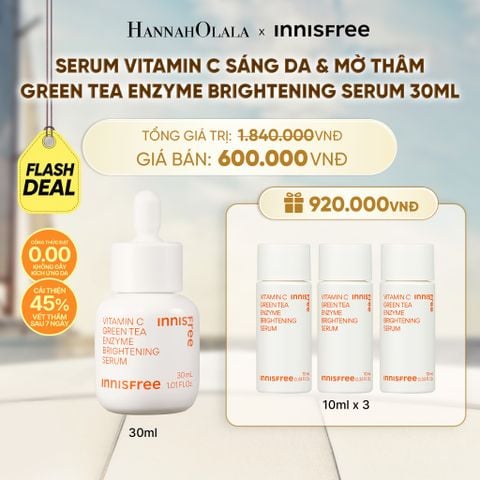  [FLASH DEAL] SERUM VITAMIN C SÁNG DA MỜ THÂM MỤN INNISFREE GREEN TEA ENZYME BRIGHTENING SERUM 30ML - A215 