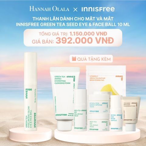  C124_DEAL 23: THANH LĂN DÀNH CHO MẶT VÀ MẮT INNISFREE GREEN TEA SEED EYE & FACE BALL 10 ML 