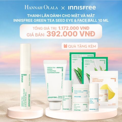  DEAL 23RE: THANH LĂN DÀNH CHO MẶT VÀ MẮT INNISFREE GREEN TEA SEED EYE & FACE BALL 10 ML 