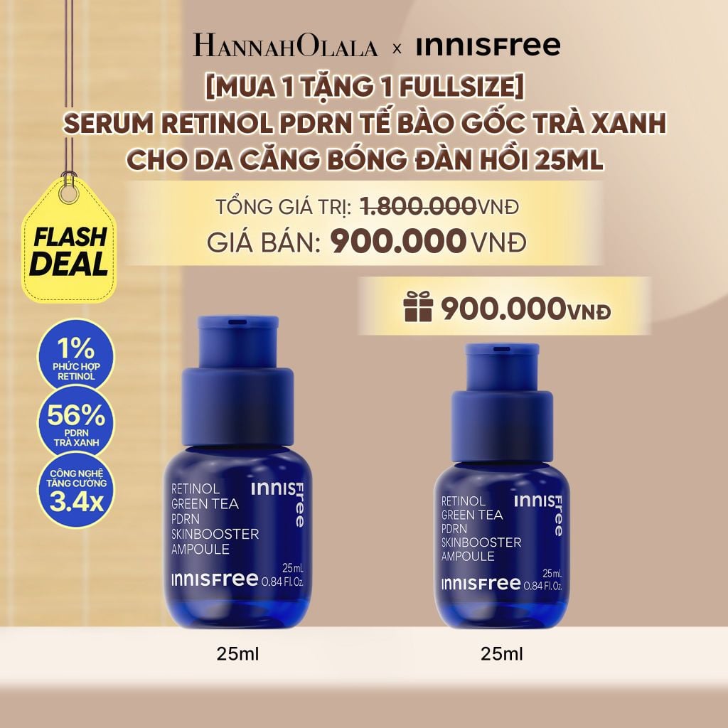  [MUA 1 TẶNG 1] SERUM RETINOL PDRN TẾ BÀO GỐC TRÀ XANH CHO DA CĂNG BÓNG ĐÀN HỒI 25ML - A537 