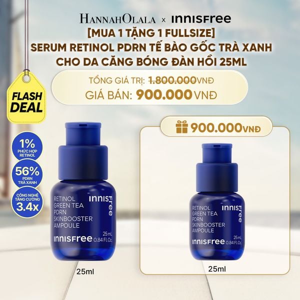  [MUA 1 TẶNG 1 FULLSIZE] SERUM RETINOL PDRN TẾ BÀO GỐC TRÀ XANH CHO DA CĂNG BÓNG ĐÀN HỒI 25ML 