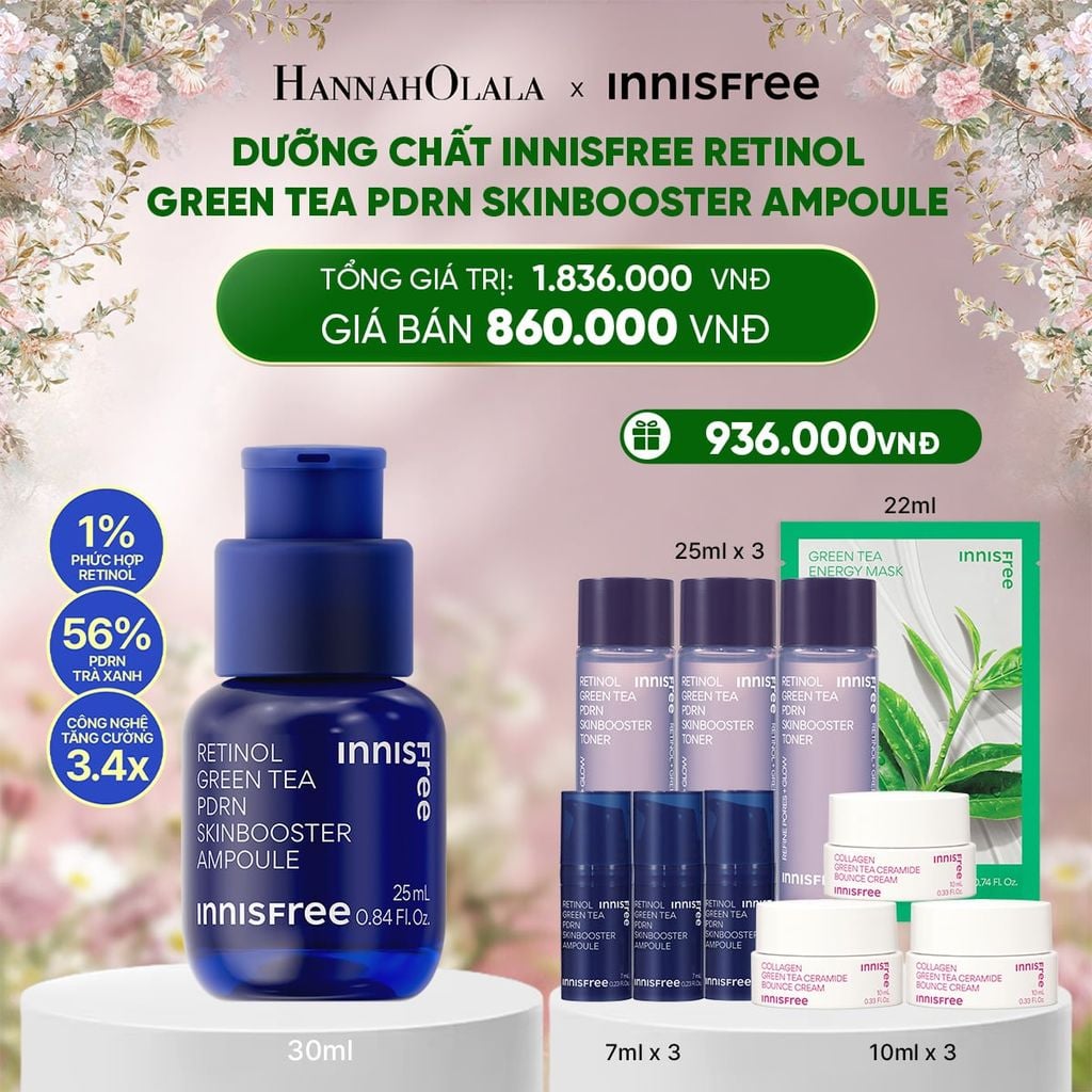  DEAL 5: SERUM RETINOL PDRN TẾ BÀO GỐC TRÀ XANH CHO DA CĂNG BÓNG, ĐÀN HỒI 25ML 