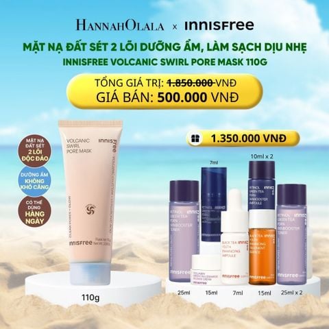  MẶT NẠ ĐẤT SÉT LỐC XOÁY 2 LÕI THẾ HỆ MỚI INNISFREE VOLCANIC SWIRL PORE MASK 110G 